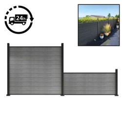 Composite Fencing / Fence Panels c/w Aluminium Posts - 3ft/900mm - 6ft 1800mm - Composite Tonge & Groove Fence Panels Slats Composite Fencing / Fence Panels c/w Aluminium Posts - 3ft/900mm - 6ft 1800mm - Composite Tonge & Groove Fence Panels Slats
