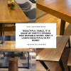 Rustic Industrial Solid Wood Dining Table / Desk / Work Table - Chunky Timber / Steel Legs (Square Legs) - 1.5m (150cm) / 1.8m (180cm) / 2m(200cm) c/w Black Square Box Legs x 2 4-8 Persons - WAVEY LIVE EDGE