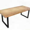 Rustic Industrial Solid Wood Dining Table / Desk / Work Table - Chunky Timber / Steel Legs (Square Legs) - 1.5m (150cm) / 1.8m (180cm) / 2m(200cm) c/w Black Square Box Legs x 2 4-8 Persons - WAVEY LIVE EDGE