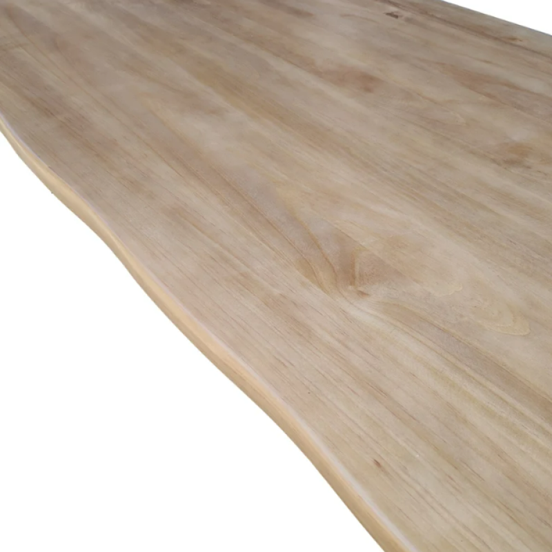 Rustic Industrial Solid Wood Dining Table / Desk / Work Table - Chunky Timber / Steel Legs (Square Legs) - 1.5m (150cm) / 1.8m (180cm) / 2m(200cm) c/w Black Square Box Legs x 2 4-8 Persons - WAVEY LIVE EDGE