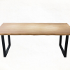 Rustic Industrial Solid Wood Dining Table / Desk / Work Table - Chunky Timber / Steel Legs (Square Legs) - 1.5m (150cm) / 1.8m (180cm) / 2m(200cm) c/w Black Square Box Legs x 2 4-8 Persons - WAVEY LIVE EDGE