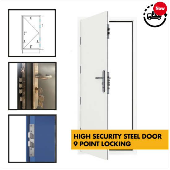 High Security  Multi point lock - Thumb Turn Inside, Key Lock Exterior + 3 Keys + Handle