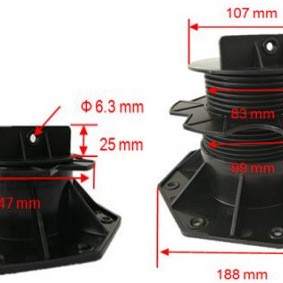 Adjustable Height Pedestal Supports for Decking Joists HEAVY DUTY - 60mm to 140mm - Riser Feet Bases for Composite Decking Joists Sub Frame
