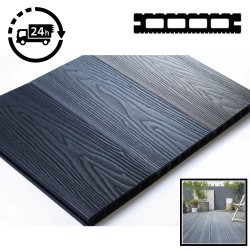 Composite Decking Board Grey / Black / Ash / Brown / Anthracite Wood Grain Effect 3m - Plastic Decking PVC Decking WPC Decking Hollow Garden Outdoor Exterior Decking Boards  Composite Decking Board Grey / Black / Ash / Brown / Anthracite Wood Grain Effect 3m - Plastic Decking PVC Decking WPC Decking Hollow Garden Outdoor Exterior Decking Boards