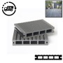 **CLEARANCE** Composite Decking Board Eco - Anthracite Grey / Black Lined / Wood Grain Effect 3m - Plastic Decking PVC Decking WPC Decking Hollow Garden Exterior Decking Boards 