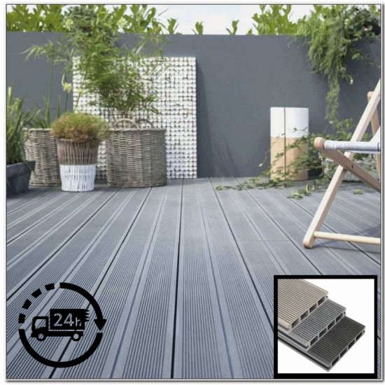 Composite Decking Board Wood Grain / Grooved - Plastic Decking PVC Decking WPC Decking - Black / Grey / Brown / Anthracite - Price Per / Square M (1 sq m)