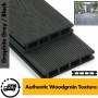 Composite Decking Board Premium Wood Grain / Grooved - Plastic Decking PVC Decking WPC Decking - Black / Grey / Brown / Anthracite - Price Per / Square M (1 sq m)