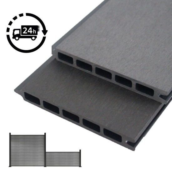 **SAMPLE ONLY** Composite Fence Slats 1800mmm / 6ft - Anthracite / Light Grey - Composite Tonge & Groove Fence Panels Slats