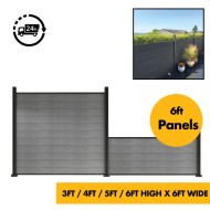 Composite Fencing / Fence Panels c/w Aluminium Posts - 3ft/4ft/5ft/6ft 900mm/1200mm/1500mm/1800mm 1.2m/1.5/1.8m - Composite Tonge & Groove Fence Panels Slats