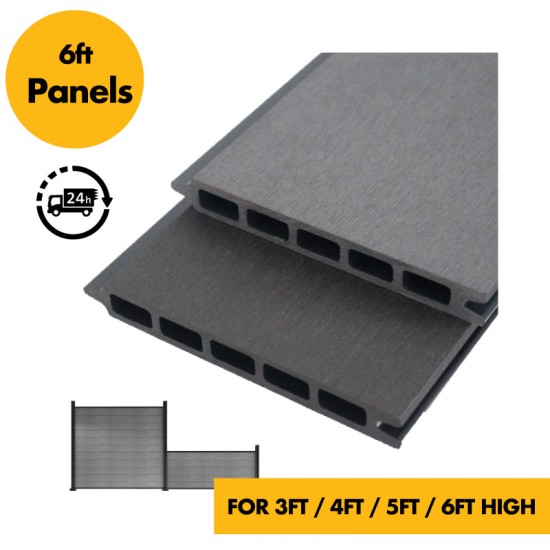 Composite Fence Slats 1800mmm / 6ft - Anthracite / Light Grey - Composite Tonge & Groove Fence Panels Slats Composite Fence Slats 1800mmm / 6ft - Anthracite / Light Grey - Composite Tonge & Groove Fence Panels Slats