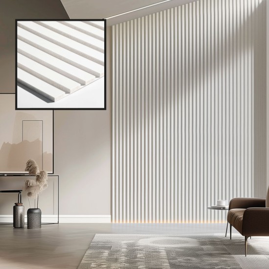 MDF Wall Slat / Strip Panel - MDF Pre-Primed Slatwall panel / Panelling - Slatted Wall Panels - Paintable 1190mm x 240mm x 18mm MDF Wall Slat / Strip Panel - MDF Pre-Primed Slatwall panel / Panelling - Slatted Wall Panels - Paintable 1190mm x 240mm x 18mm