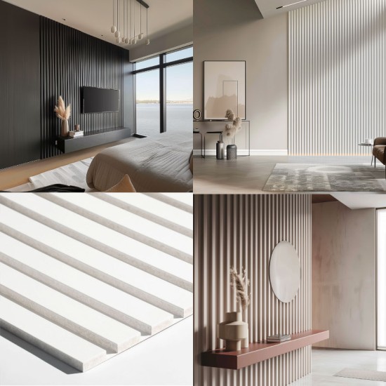 MDF Wall Slat / Strip Panel - MDF Pre-Primed Slatwall panel / Panelling - Slatted Wall Panels - Paintable 1190mm x 240mm x 18mm MDF Wall Slat / Strip Panel - MDF Pre-Primed Slatwall panel / Panelling - Slatted Wall Panels - Paintable 1190mm x 240mm x 18mm