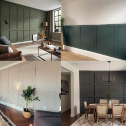 MDF Wall Panel Kit / Strips / Slats - Shaker Kit- MDF Pre-Primed Strips for MDF Modern Square / Rectangle Wall Panels / Panelling - 1190mm x 65mm x 9mm