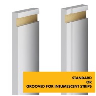 MDF Door Liner - FD30 Primed Door Frame Lining Set c/w Optional Grooves for Fire Intumescent Door Strips 30 Minute Fire Rating - MDF White Painted Primed Door Liner