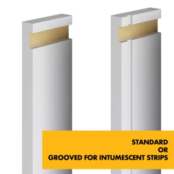 MDF Door Liner -  FD30/FD60 Primed Door Frame Lining Set c/w Optional 10mm Trench/Grooves for Fire Intumescent Door Strips - 30 Minute Fire Rating - MDF White Painted Primed Door Liner