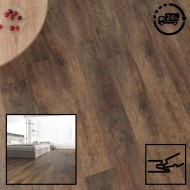 SPC Click Vinyl Tile Flooring (Dark Oak) with Built in Underlay per Sq M- Click Vinyl Tile Floors for Kitchen, Bathroom,  Living Room - LVT Rigid Core Stone Polymer Composite Waterproof Click Tonge & Groove Luxury Vinyl Tile Flooring Dark Oak