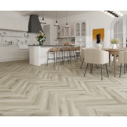 SPC Herringbone Click Flooring (Natural Oak) 5mm + 1mm Underlay Layer  Sold per Sq M - Vinyl Tile - Rigid Core Stone Polymer Composite Waterproof Click Tonge & Groove Luxury Vinyl Tile Flooring Oak