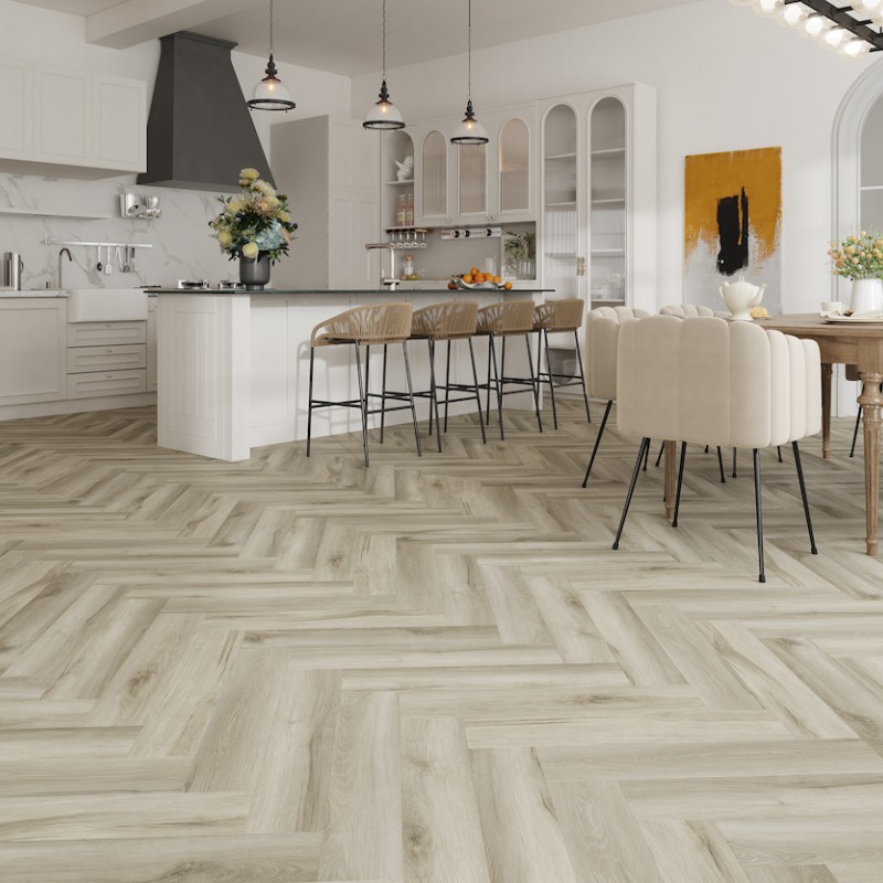 SPC Herringbone Click Flooring (Natural Oak) 5mm + 1mm Underlay Layer Sold per Sq M - Vinyl Tile - Rigid Core Stone Polymer Composite Waterproof Click Tonge & Groove Luxury Vinyl Tile Flooring Oak SPC Herringbone Click Flooring (Natural Oak) 5mm + 1mm Underlay Layer Sold per Sq M - Vinyl Tile - Rigid Core Stone Polymer Composite Waterproof Click Tonge & Groove Luxury Vinyl Tile Flooring Oak