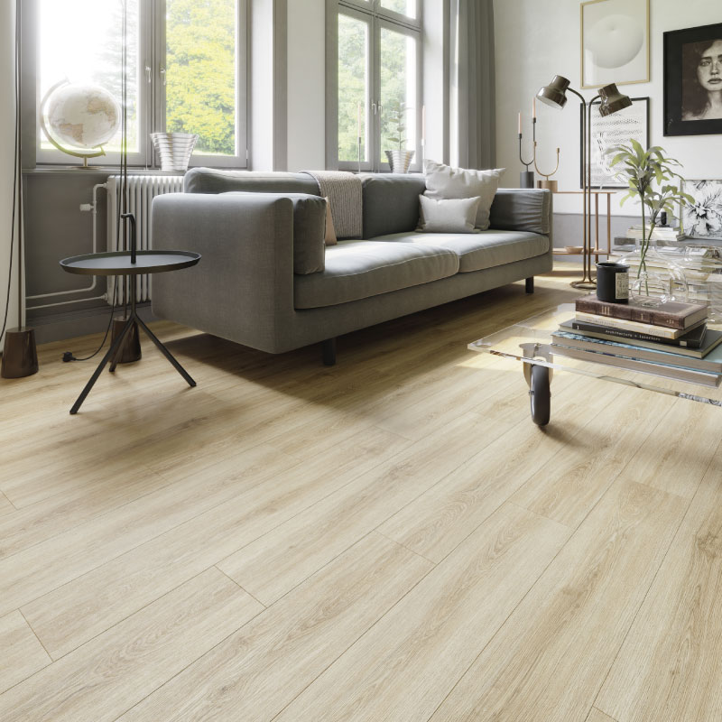 **SAMPLE ONLY** SPC Click Vinyl Tile Flooring (Light Oak) with Built in Underlay - Click Vinyl Tile Floors for Kitchen, Living Room - LVT Rigid Core Stone Polymer Composite Waterproof Click Tonge & Groove Luxury Vinyl Tile Flooring Light Oak