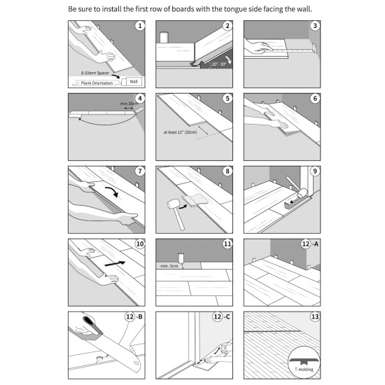 SPC Click Vinyl Tile Flooring (Grey Oak) with Built in Underlay per Sq M- Click Vinyl Tile Floors for Kitchen, Bathroom,  Living Room - LVT Rigid Core Stone Polymer Composite Waterproof Click Tonge & Groove Luxury Vinyl Tile Flooring Grey Oak