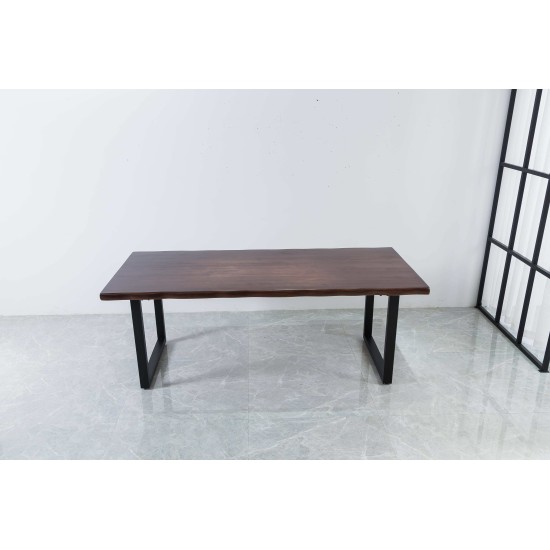 Solid Wooden Dining Table With Metal Box Frame- Industrial Design - 1.5m / 1.8m / 2m Seats 4-8 persons