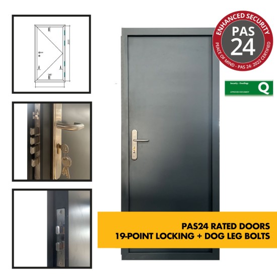 PAS-24 Rated Security Steel Door - 19-Point/Multi Point Locking - Ultra Heavy Duty External Industrial Grade Exterior Outdoor Security Door PAS-24 Rated Security Steel Door - 19-Point/Multi Point Locking - Ultra Heavy Duty External Industrial Grade Exterior Outdoor Security Door