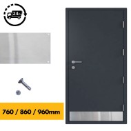 Door Kick Plate - Satin Stainless Steel Kick Plate 150mm Pre-drilled c/w Screws - 760mm / 860mm / 960mm