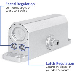 Overhead Door Closer (FD30/FD60/FD120 Fire Rated Doors) - Self Installation c/w 6 x Self-Drilling Screws