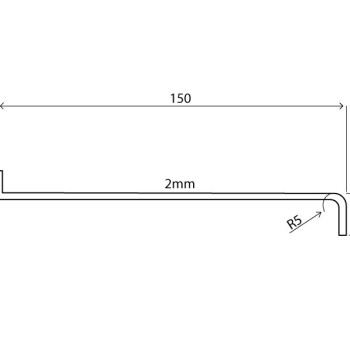Cill/Sill for Steel Security Door (Cill Plate) - 150mm Depth x 2mm High - 1140mm Length custom Cut to Width - Powder Coated Aluminium 