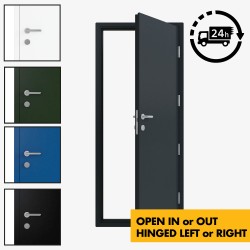 Steel Security Personnel Pedestrian Door - Industrial Grade Exterior Outdoor Security Door for Garage, Warehouse, Shed, Industrial Unit, Lockup, Shed, Shipping Container, Farm Barn  Steel Security Personnel Pedestrian Door - Industrial Grade Exterior Outdoor Security Door for Garage, Warehouse, Shed, Industrial Unit, Lockup, Shed, Shipping Container, Farm Barn