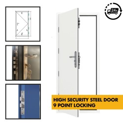 High Security Steel Security Door- 9 Point/Multi Point Locking - Ultra Heavy Duty External  Industrial Grade Exterior Outdoor Security Door High Security Steel Security Door- 9 Point/Multi Point Locking - Ultra Heavy Duty External  Industrial Grade Exterior Outdoor Security Door