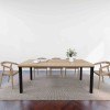 Rustic Industrial Solid Wood Dining Table / Desk / Work Table - Chunky Timber / Steel Legs (4 Corner Legs) - 1.5m (150cm) / 1.8m (180cm) / 2m(200cm) c/w 4 x Black Square Box Legs  4-8 Persons