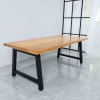 Rustic Solid Wood Rustic Dining Table / Desk / Work Table - Chunky Timber / Black Steel Legs (A-Frame Legs) - 1.5m (150cm) / 1.8m (180cm) / 2m(200cm) c/w Black A-FrameLegs x 2 4-8 Persons - SQUARE EDGE	
