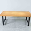 Rustic Solid Wood Rustic Dining Table / Desk / Work Table - Chunky Timber / Black Steel Legs (A-Frame Legs) - 1.5m (150cm) / 1.8m (180cm) / 2m(200cm) c/w Black A-FrameLegs x 2 4-8 Persons - SQUARE EDGE	