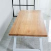Rustic Solid Wood Industrial Dining Table / Desk / Meeting Table - Chunky Timber / White Steel Legs (A-Frame Legs) - 1.5m (150cm) / 1.8m (180cm) / 2m(200cm) c/w White A-FrameLegs x 2 4-8 Persons - SQUARE EDGE