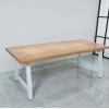 Rustic Solid Wood Industrial Dining Table / Desk / Meeting Table - Chunky Timber / White Steel Legs (A-Frame Legs) - 1.5m (150cm) / 1.8m (180cm) / 2m(200cm) c/w White A-FrameLegs x 2 4-8 Persons - SQUARE EDGE