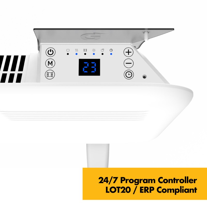 CLEARANCE / DAMAGED Electric Panel Heater Wall Mounted - LOT20/ERP Compliant c/w 24/7 Timer / Thermostat - Wall Hung Fixings + Mounting Feet CLEARANCE / DAMAGED Electric Panel Heater Wall Mounted - LOT20/ERP Compliant c/w 24/7 Timer / Thermostat - Wall Hung Fixings + Mounting Feet