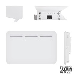 1kw / 1000W Electric Panel Heater Wall Mounted - LOT20/ERP Compliant c/w 24/7 Timer / Thermostat - Wall Hung Fixings + Mounting Feet 1kw / 1000W Electric Panel Heater Wall Mounted - LOT20/ERP Compliant c/w 24/7 Timer / Thermostat - Wall Hung Fixings + Mounting Feet