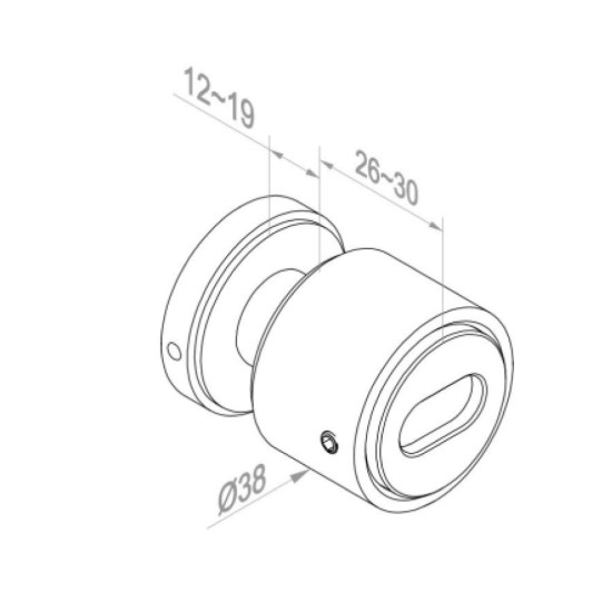 Glass Standoff Balustrade - Side Fix / Face Fix Handrail (Adaptor Face Fix Fixings) 12mm Toughened Glass - Set of 4 c/w Stainless Steel Fixings 38mm 0.74kN / 1.5kN / 3.0kN 