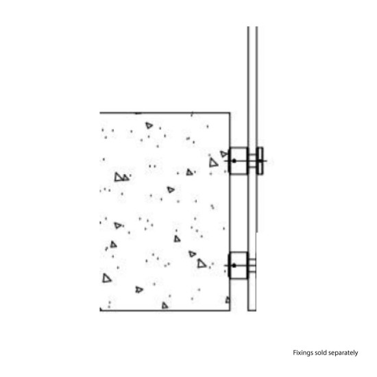 Glass Standoff Balustrade - Side Fix / Face Fix Handrail (Adaptor Face Fix Fixings) 12mm Toughened Glass - Set of 4 c/w Stainless Steel Fixings 38mm 0.74kN / 1.5kN / 3.0kN 