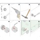 Glass Standoff Balustrade - Side Fix / Face Fix Handrail (Adaptor Face Fix Fixings) 12mm Toughened Glass - Set of 4 c/w Stainless Steel Fixings 38mm 0.74kN / 1.5kN / 3.0kN 