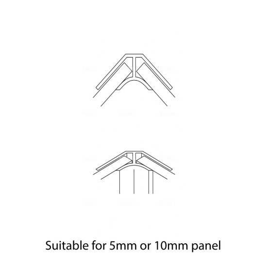 PVC Internal Corner Trim for Shower Aqua Wall Panel Cladding 5mm/10mm - Multipanel Aquabord Corner Trim White Chrome Silver