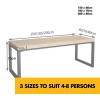 Rustic Industrial Solid Wood Dining Table / Desk / Work Table - Chunky Timber / Steel Legs (Square Box Legs) - 1.5m (150cm) / 1.8m (180cm) / 2m(200cm) c/w silver Square Box Legs x 2 4-8 Persons