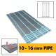 20mm UFH Underfloor Heating Overlay Board c/w 16mm Channel at 150mm Centres  for 10mm/12mm/16mm Pipe - Wet UFH piped Underfloor Heating Systems (0.72sqm per board)