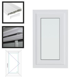 UPVC Window White - Single 610mm w x 1040mm h (RAL9010) Left or Right Opening 1P UPVC Window White - Single 610mm w x 1040mm h (RAL9010) Left or Right Opening 1P