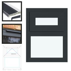 UPVC Window Anthracite Grey - Single 610mm w x 820mm h Top Hung Opening (RAL7016) 1P UPVC Window Anthracite Grey - Single 610mm w x 820mm h Top Hung Opening (RAL7016) 1P