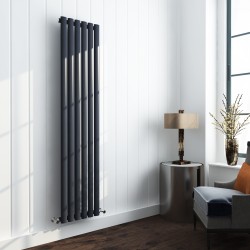 Vertical Radiator - Oval Anthracite Grey RAL7016 - Tall Tower Traditional Column Wall Mount Radiator - Single & Double Panel Vertical Radiator - Oval Anthracite Grey RAL7016 - Tall Tower Traditional Column Wall Mount Radiator - Single & Double Panel