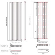 Vertical Radiator - Flat Anthracite Grey RAL7016 - Tall Tower Traditional Column Wall Mount Radiator - Single & Double Panel