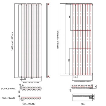Vertical Radiator - Flat Anthracite Grey RAL7016 - Tall Tower Traditional Column Wall Mount Radiator - Single & Double Panel Vertical Radiator - Flat Anthracite Grey RAL7016 - Tall Tower Traditional Column Wall Mount Radiator - Single & Double Panel